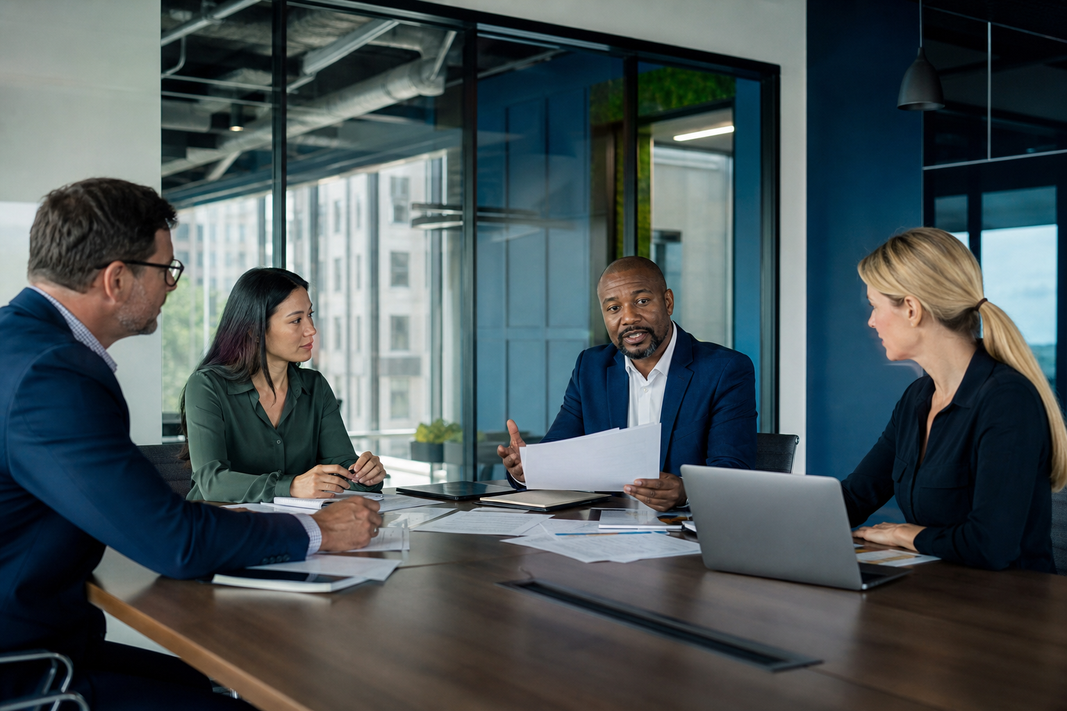 Vanya Traders team in a business meeting