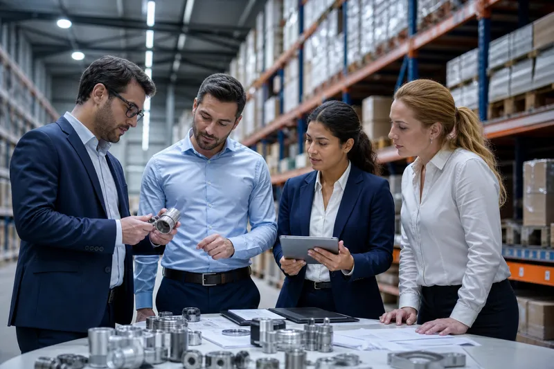 Custom sourcing — procurement team and industrial warehouse network