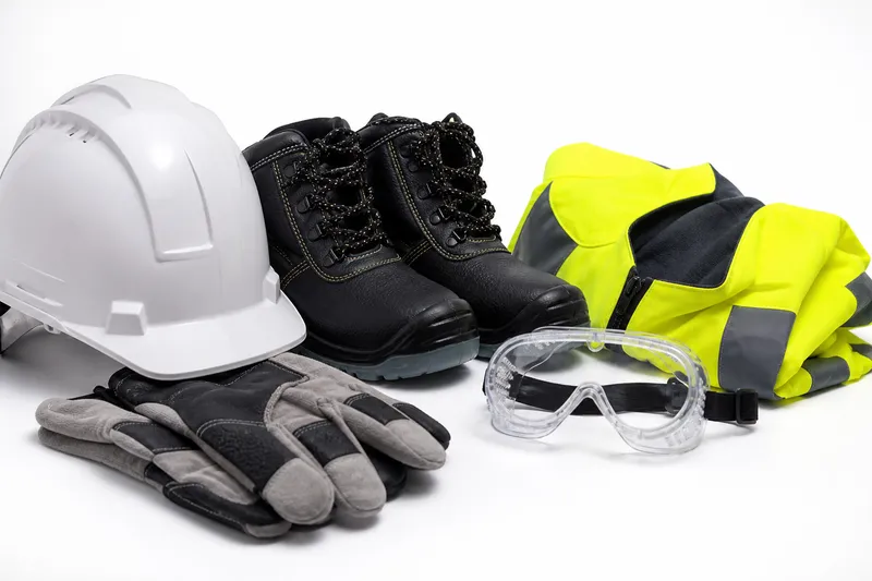 Safety equipment — helmet, gloves, shoes, jacket and goggles